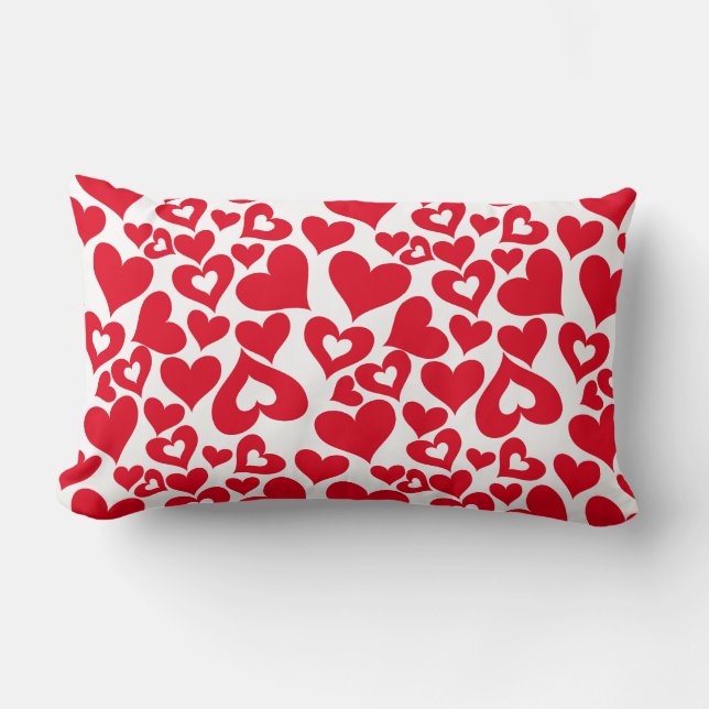 Valentine Hearts Throw Kissen (Vorderseite)