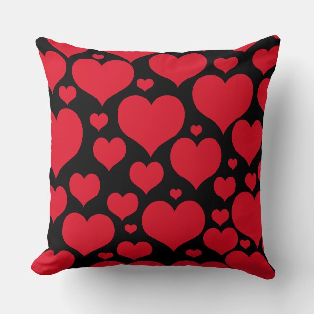 Valentine Hearts Throw Kissen (Vorderseite)