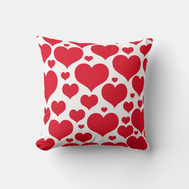Valentine Hearts Throw Kissen (Vorderseite)