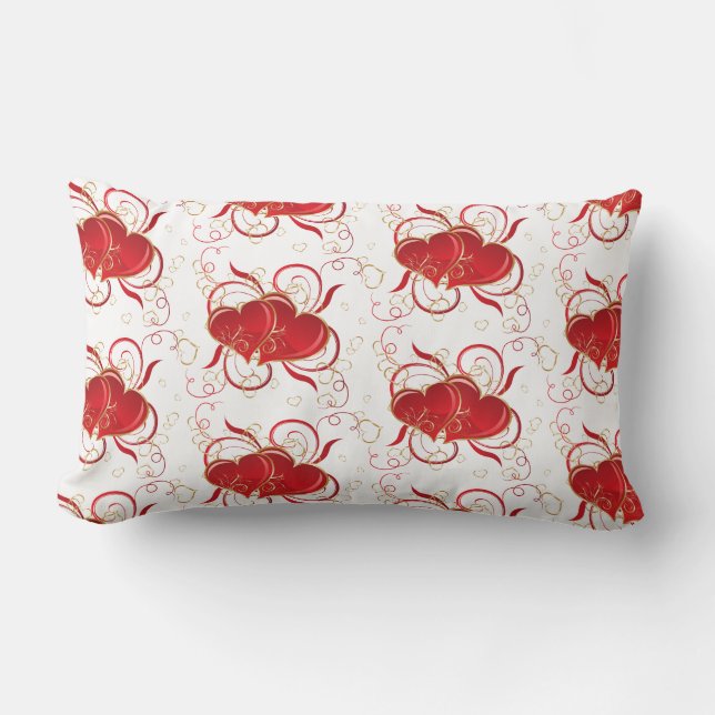 Valentine Hearts Throw Kissen (Vorderseite)