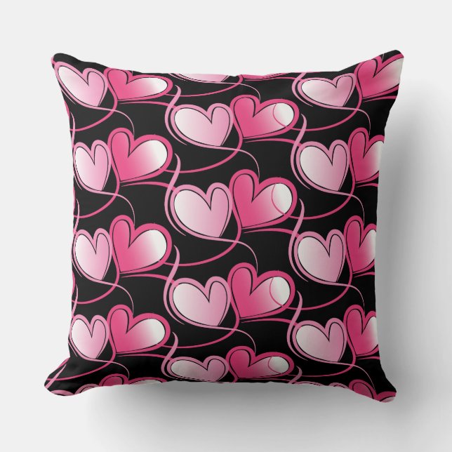 Valentine Hearts Throw Kissen (Vorderseite)