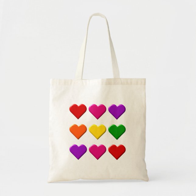 Valentine Hearts Tote Bag Tragetasche (Vorne)