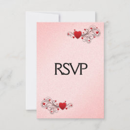 Valentine Hearts UAWG mit Menüauswahl RSVP Karte