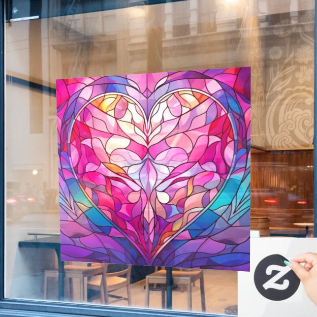 Valentine Hearts Window Clying Fensteraufkleber (Café-Fenster)