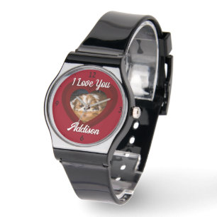 Valentine Herdhunde Liebe Benutzerdefiniert Foto-N Armbanduhr