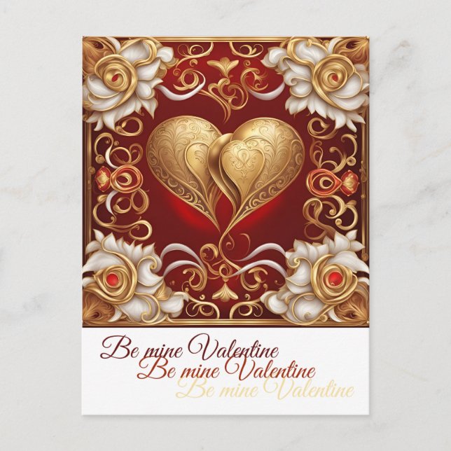 Valentine Herz 1 b Postcard Einladungspostkarte (Vorderseite)