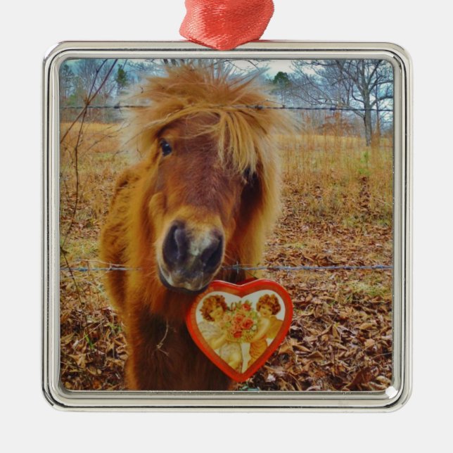 Valentine Herz Miniatur Ornament Aus Metall (Vorne)