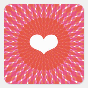 Valentine-Herz-Pop Quadratischer Aufkleber