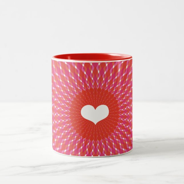 Valentine-Herz-Pop Zweifarbige Tasse (Mittel)