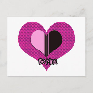 Valentine Herz Rosa und Schwarz Sei Mein Postkarte