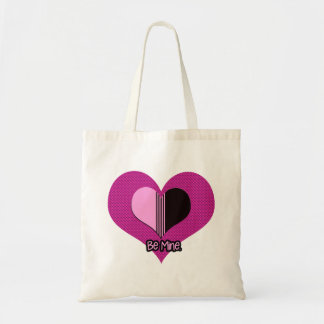 Valentine Herz Rosa und Schwarz Sei Mein Tragetasche