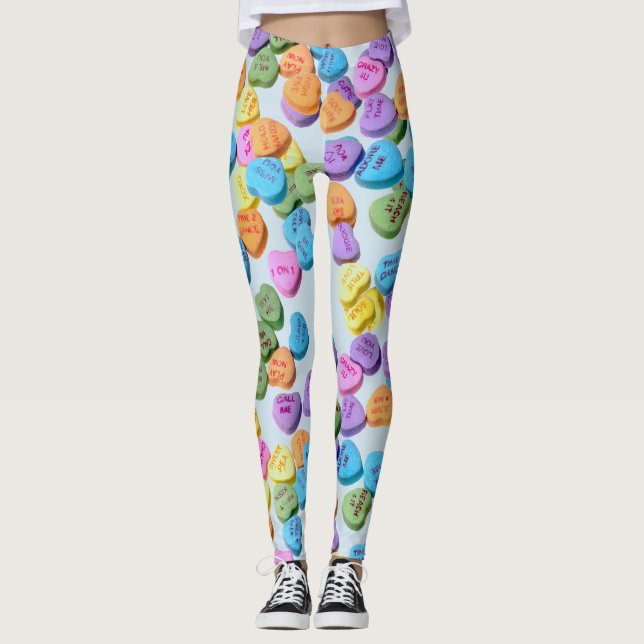Valentine-Herz-Süßigkeits-Leggings Leggings (Vorderseite)
