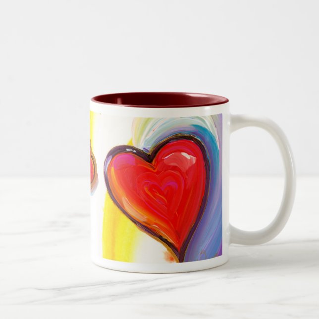 Valentine-Herz-Tasse Zweifarbige Tasse (Rechts)