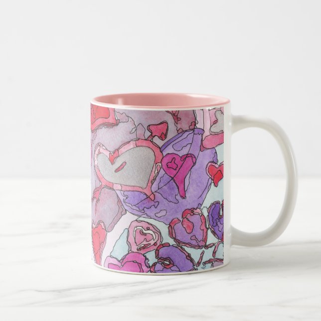 Valentine-Herz-Tasse Zweifarbige Tasse (Rechts)
