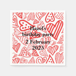 Valentine_herzen Party Papierserviette