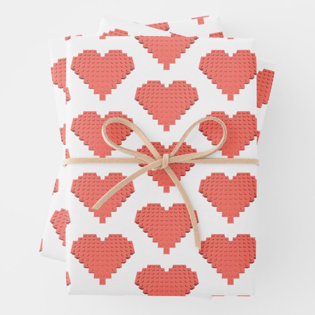 Valentine Herzform Geschenkpapier Set (Beispiel)