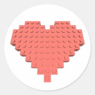 Valentine Herzform Runder Aufkleber