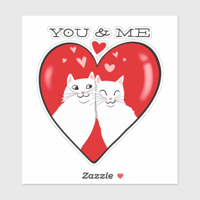 Valentine Herzkatzchen YOU & ME Aufkleber (Blatt)