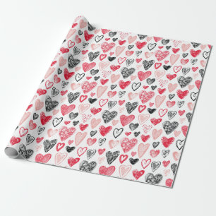 Valentine Herzmuster Papier Geschenkpapier