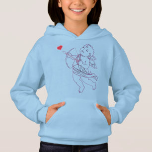 Valentine Hoodies Girl Pink Cupid Sweatshirt