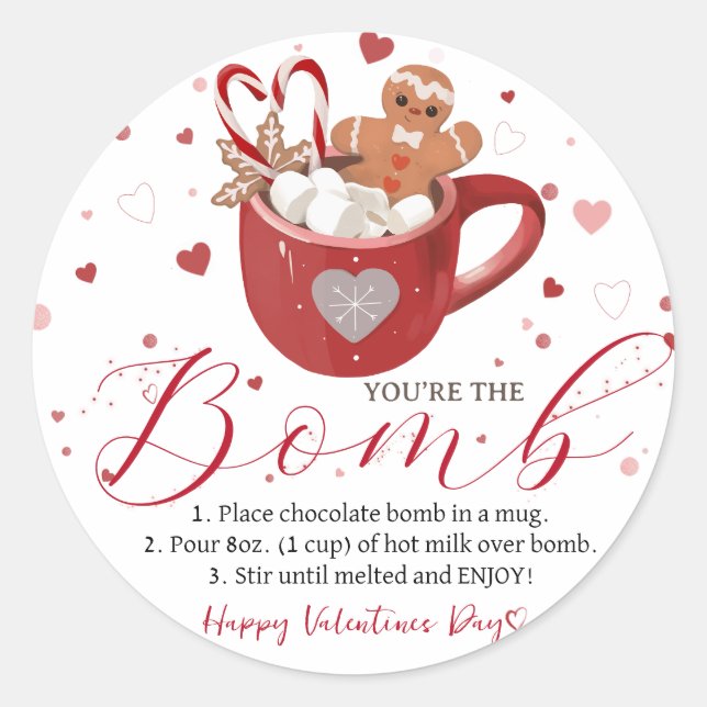 Valentine Hot Chocolate Bomb Sticker (Vorderseite)