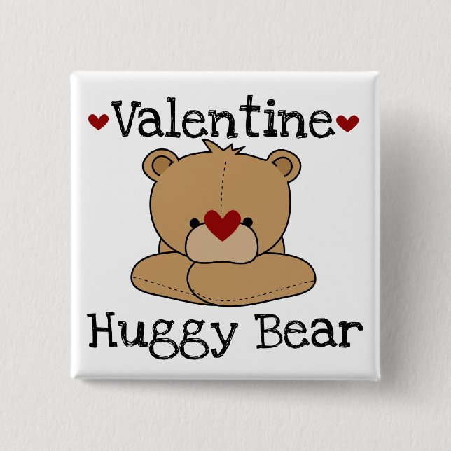 Valentine Huggy Bear Button (Vorderseite)