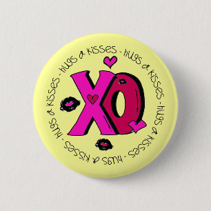 Valentine Hugs und Kisses Button