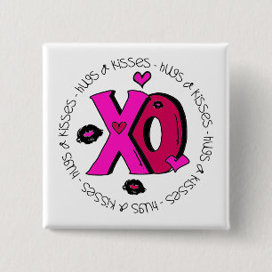 Valentine Hugs und Kisses Button