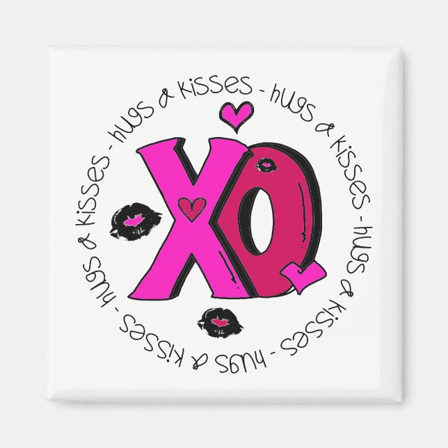 Valentine Hugs und Kisses Magnet (Vorne)
