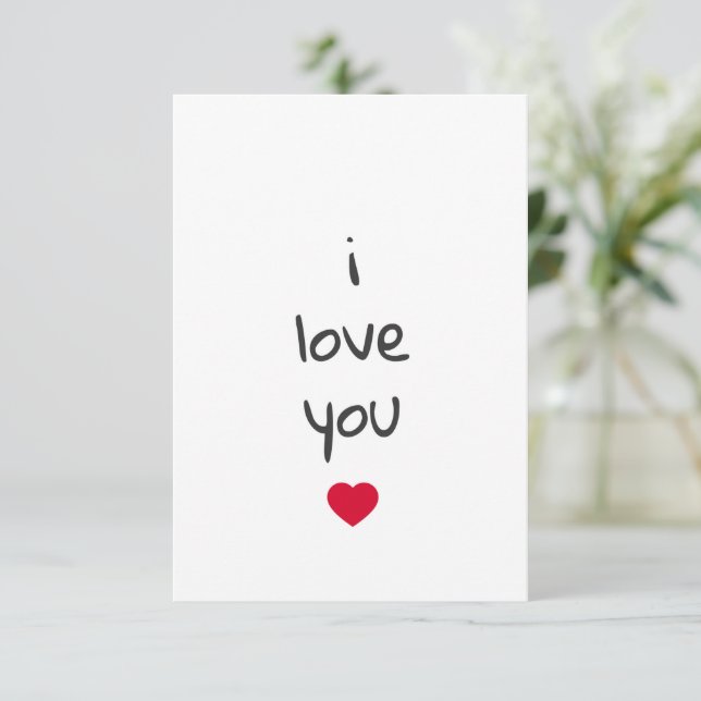 Valentine I Liebe You Heart Card Dankeskarte (Stehend Vorderseite)