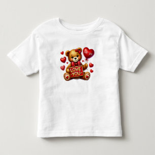 Valentine I Liebe You Teddy Bear Red Kleinkind T-shirt