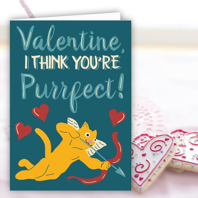 Valentine ich denke, du bist purfect Cat Lovers Karte (Von Creator hochgeladen)