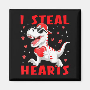 Valentine Ich stehle Herzen T-Rex Dinosaurier Baby Magnet