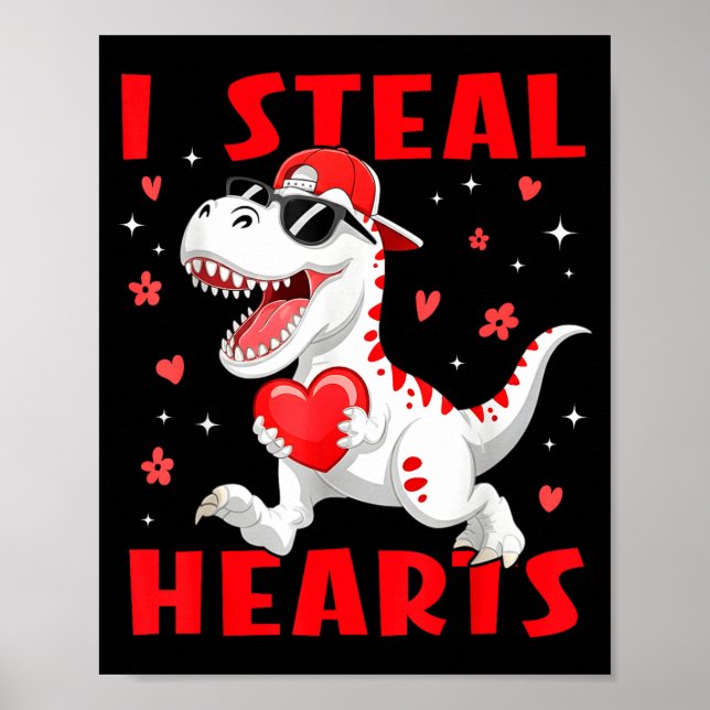 Valentine ich stehle Herzen T-Rex Dinosaurier Baby Poster (Vorne)