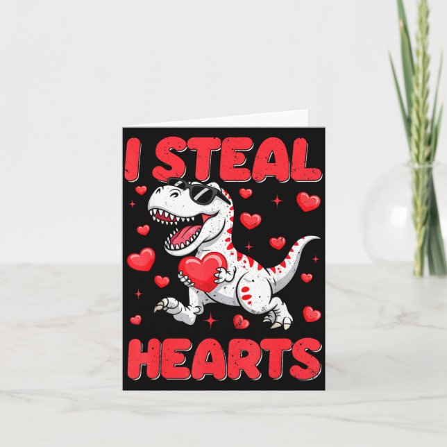 Valentine ich stehle Herzen Trex Dino Kleinkind Ki Karte (Vorderseite)