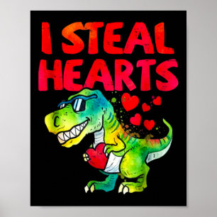 Valentine ich stehle Herzen Trex Dino Kleinkind Ki Poster