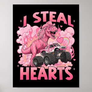Valentine ich stehle Herzen Trex Dino Lustiges Mon Poster