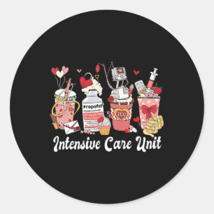 Valentine Icu Kaffee Intensivstation Krankenschwes Runder Aufkleber