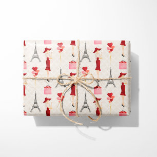 Valentine in Paris Geschenkpapier