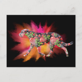 Valentine Irish Wolfhound Splash of color Postkarte