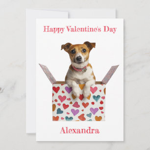 Valentine Jack Russell Heart Box personalisieren Feiertagskarte
