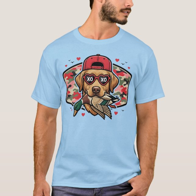 Valentine Jagdhund Ente T-Shirt (Vorderseite)