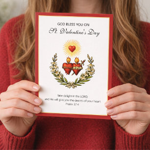 Valentine Jesus Katholisch Religiös Heiliges Herz Feiertagskarte