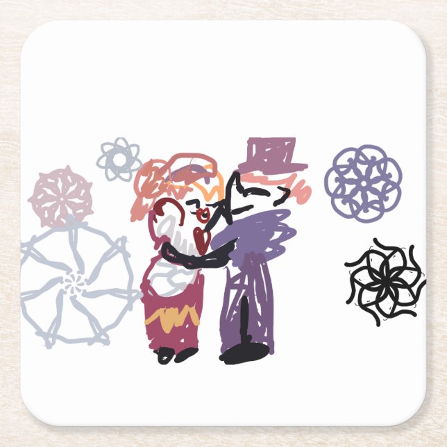 Valentine joy rechteckiger pappuntersetzer (Vorderseite)