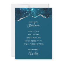Valentine Jubiläum Romantisches Gedicht Aquamarine