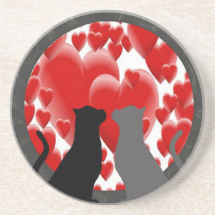Valentine Kätzchen Getränkeuntersetzer