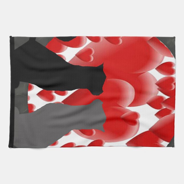 Valentine Kätzchen Handtuch (Horizontal)