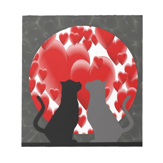 Valentine Kätzchen Notizblock (Vorderseite)