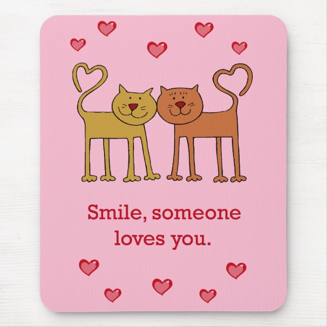 Valentine Katzen in Liebe Maus Pad Mousepad (Vorne)