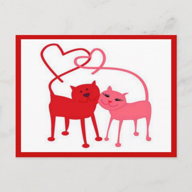 Valentine Katzen Postkarte (Vorderseite)